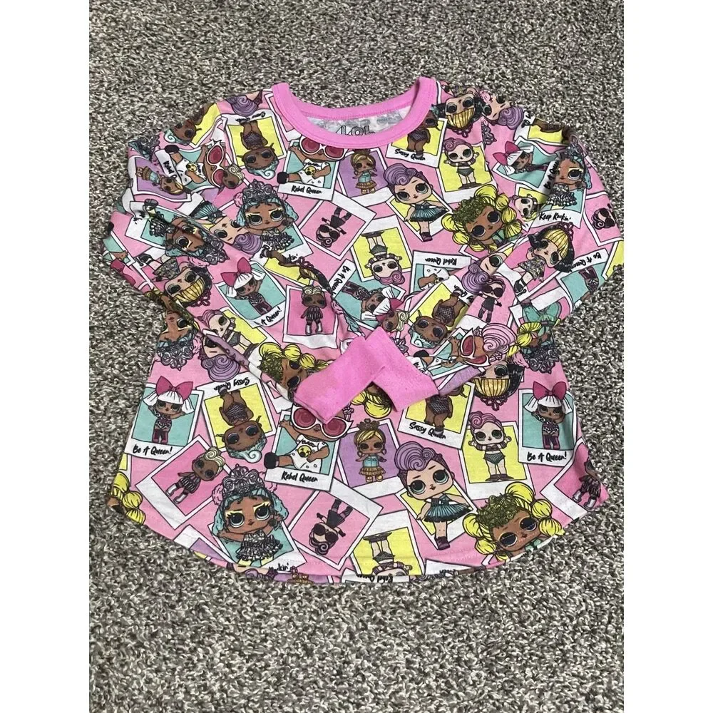 LOL Surprise pink character polaroid print graphic long sleeve PJ top 7/8